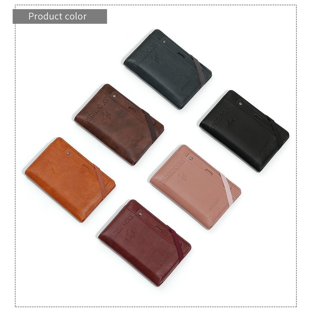 Passport Wallet Combination Bifold Large Capacity Multi-Card Holder Ticket Passport Coin Card Storage Portable Travel