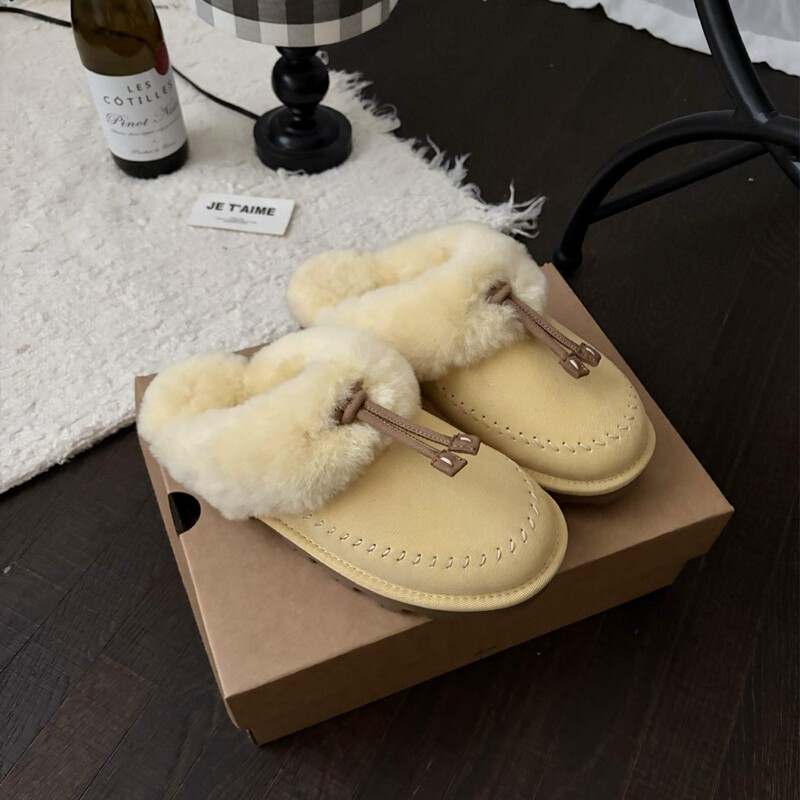 Henan Sangpo 2026 New Model Kegute Stitched Chicken Yellow and Little Yellow Duck Style Retro Ethnic Comfortable Wool Slippers Henan Sangpo 2026 New Model Kegute Stitched Chicken Yellow and Little Yellow Duck Style Retro Ethnic Comfortable Wool Slippers