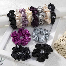 12个装 黑紫蝴蝶系列大肠圈 新年礼物法式优雅头绳 情人节礼物