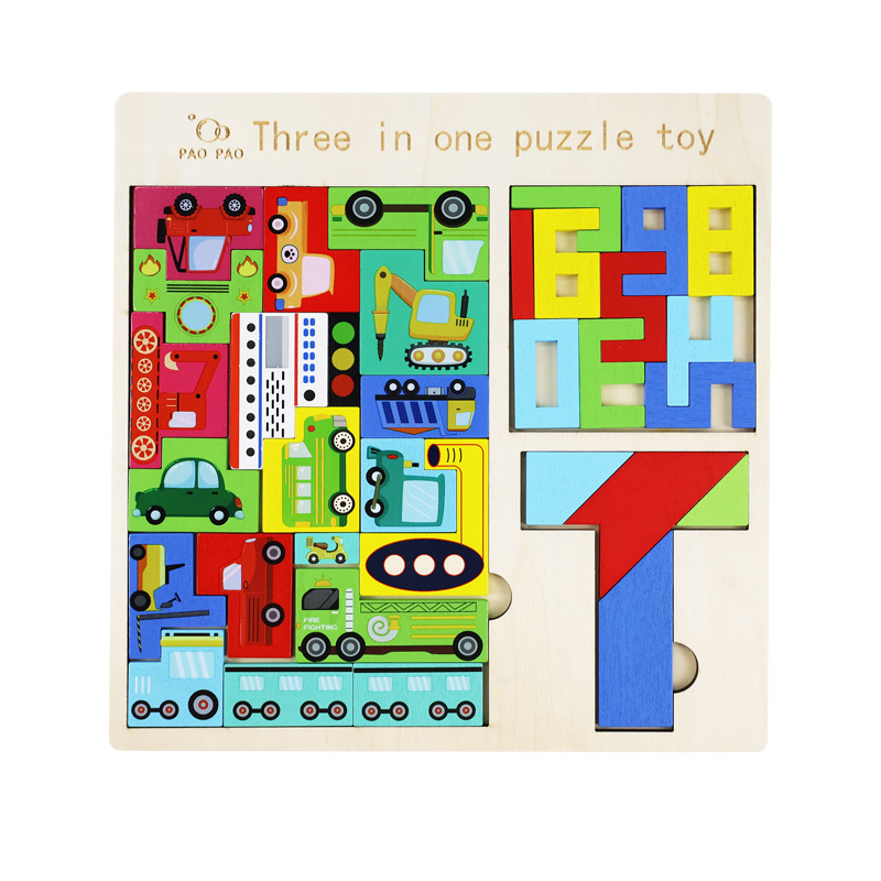 木製テトリス幼児知育玩具幾何学積み木パズルセット赤ちゃん早教開発パズル