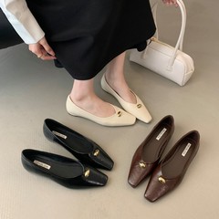 法式单鞋小香风单鞋女2025春秋新款内增高气质平底鞋软底鞋豆豆鞋