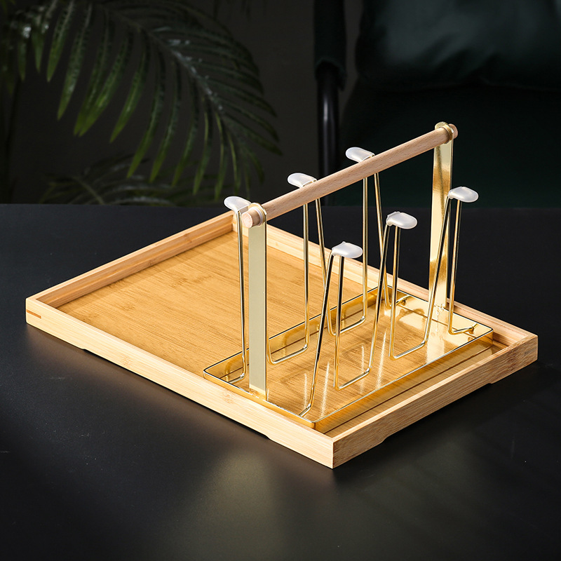 Portavasos invertido con drenaje, estilo japonés, soporte de hierro para cocina al por mayor