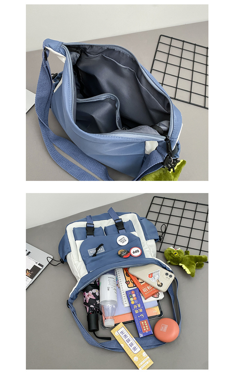 Korean ins fashion single-shoulder crossbody bag, trendy brand color sports bag, middle and high school schoolbag, college student class backpack undefined