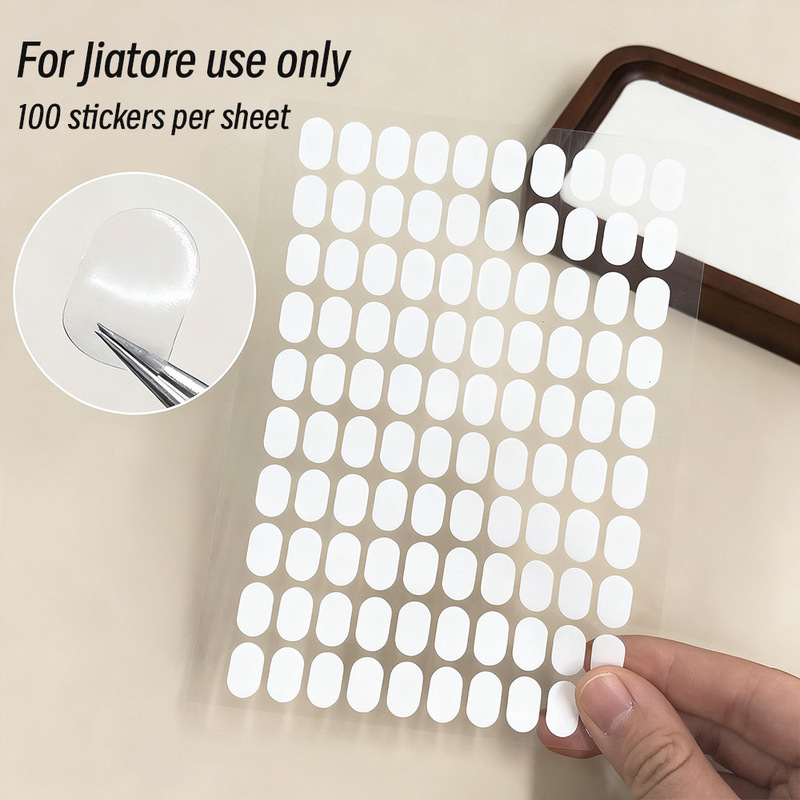 100 Pieces of Wearable Manicure Nail Holder Double-Sided Tape Transparent Traceless Practice Stand Fixed Nail Piece Round Sticker Clay Glue