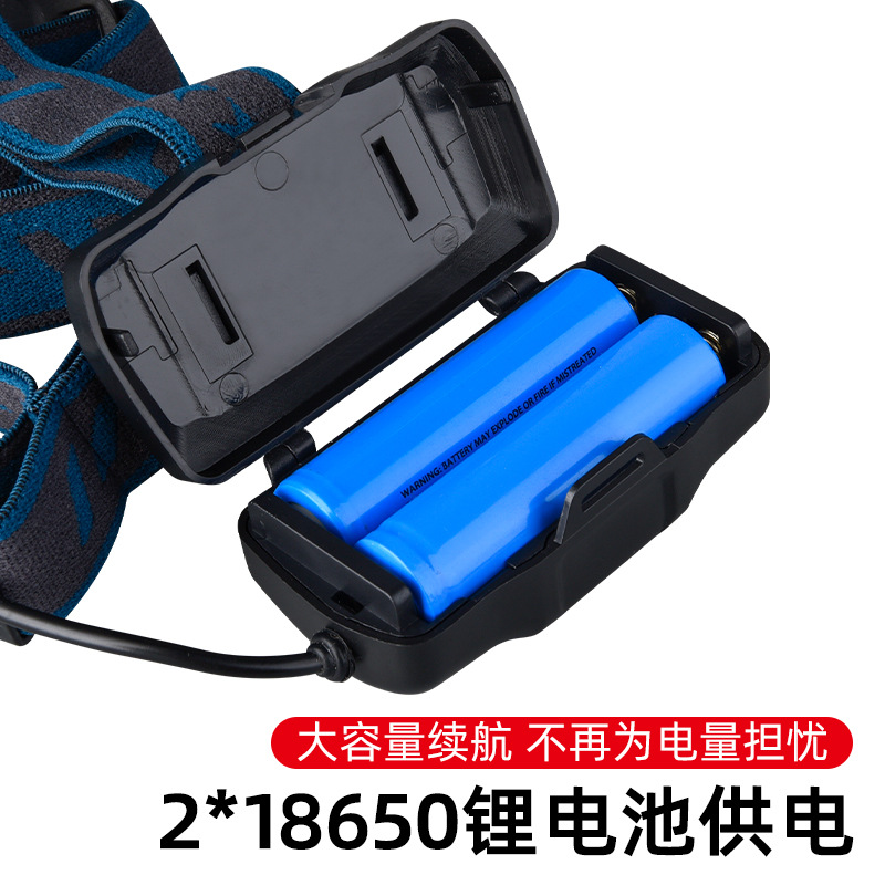 Transfronterizo nuevo blanco láser fuerte luz faro USB recargable LED lámpara de iluminación al aire libre zoom resaltar noche lámpara de pesca