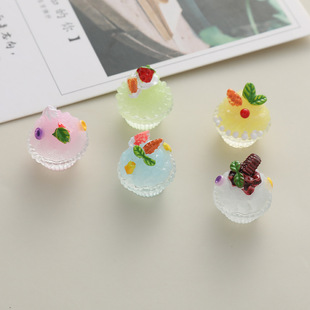 Three -dimensional transparent ice cream DIY creamy glue mobile phone shell hair jewelry water cup micro -landscape decorative material accessories wholesale