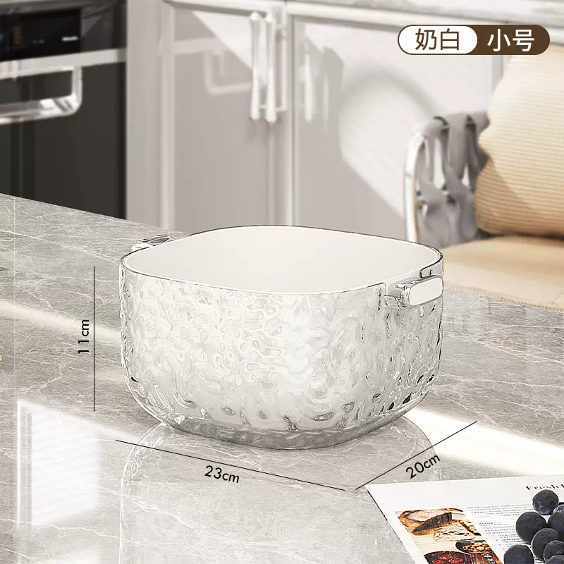 Patrón de glaciar-blanco lechoso tamaño pequeño