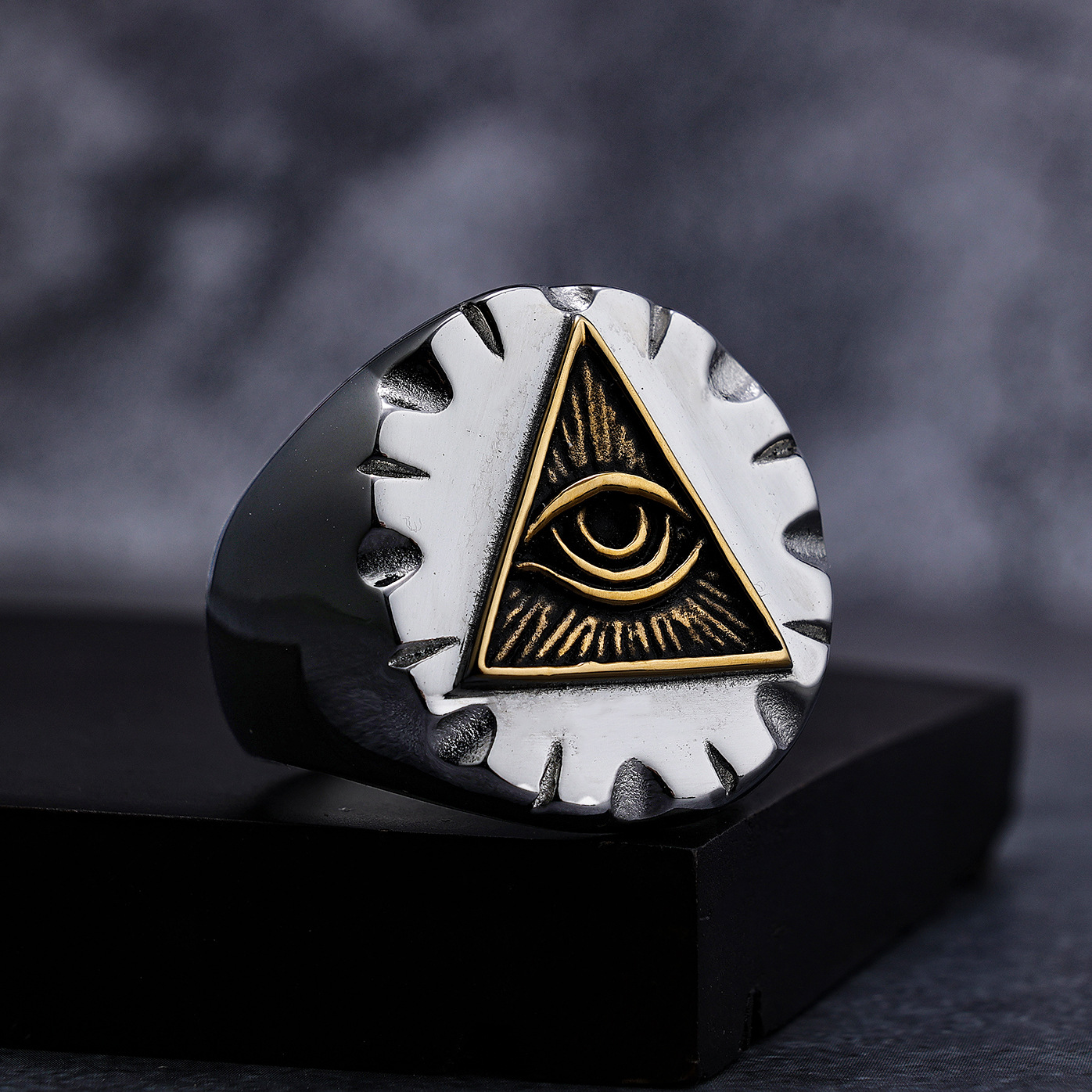 Daily Occasion 304 Stainless Steel Material Retro Eye 304 Stainless Steel Men'S Rings
