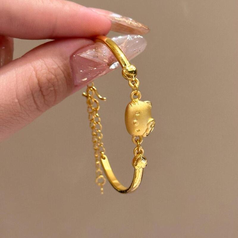 New Gold Kitty Cat Bracelet Sweet Princess Style Bracelet Female Niche Design Fashion All-match Elegant Bracelet