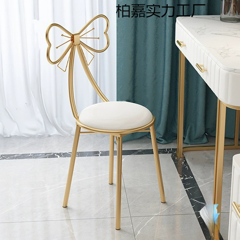 Итальянский минималистский девичья спальня туалетный стол табурет бабочка спина сетка красный стул ins маникюр косметический стул оптом