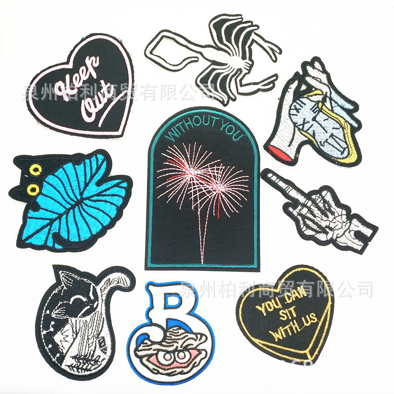 刺绣卡通布贴补丁补衣服牛仔裤贴布贴熨烫服装补丁布贴卡通刺绣贴