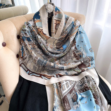 New Autumn Women Silk Scarf Beach  Shawls and Wraps 2021 Lux