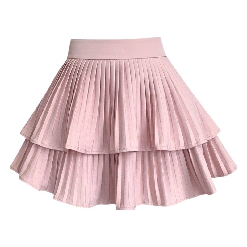 Плиссированная юбка женская, лето 2021, новинка в корейском стиле, маленькие эластичные тонкие пышные короткие брюки-кюлоты с высокой талией