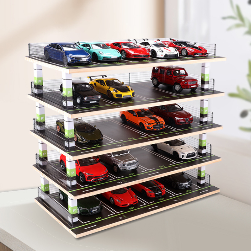 1:24 simulation parking garage scene model solid wood car model display rack large capacity car storage box ornaments 1:24 simulation parking garage scene model solid wood car model display rack large capacity car storage box ornaments