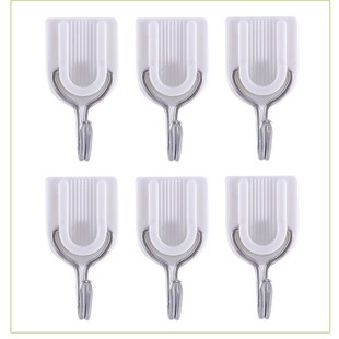 White U-Shaped Small Plastic Hook Strong Adhesive Hook Sound Wall Chart Gift Accessories Horseshoe Clothes Hook Wall