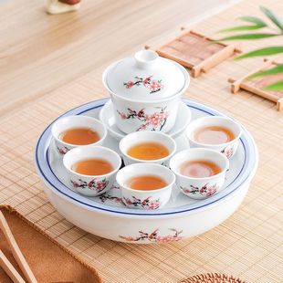 Полностью керамический чайный набор Chaoshan Kung Fu, чайный поднос, чашка, чашка для чая, простой бытовой набор для приготовления чая
