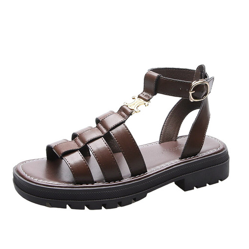 Women's Summer Korean Style Buckle Sandals, Small Chanel Style Casual Thick Sole Sandals for Women, Casual Beach Sandals