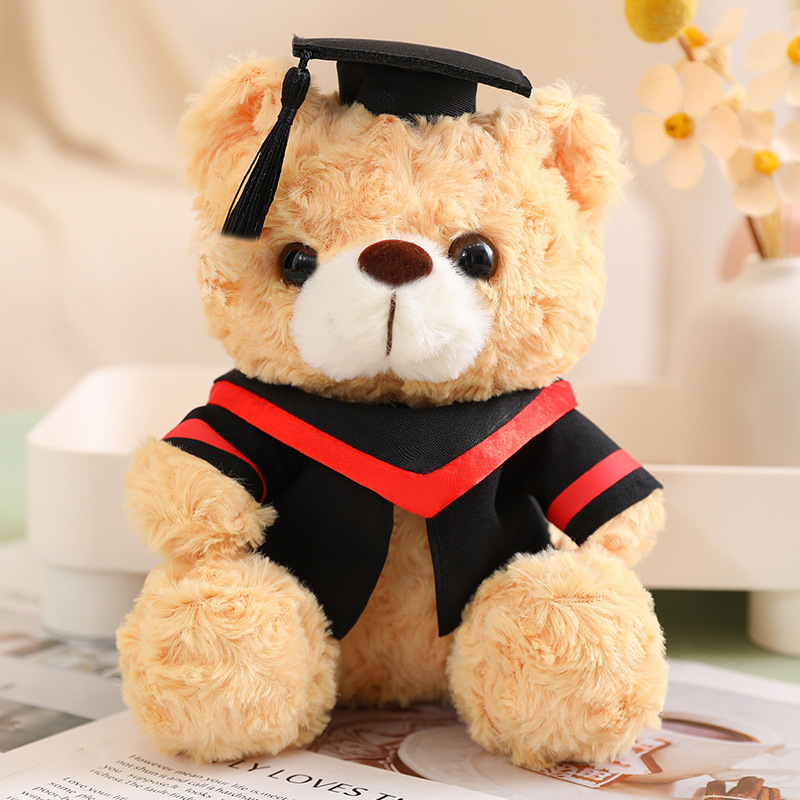 Doctor oso juguete de peluche oso muñeca temporada de graduación de la universidad LOGO muñeca de tela lindo regalo para compañeros de clase
