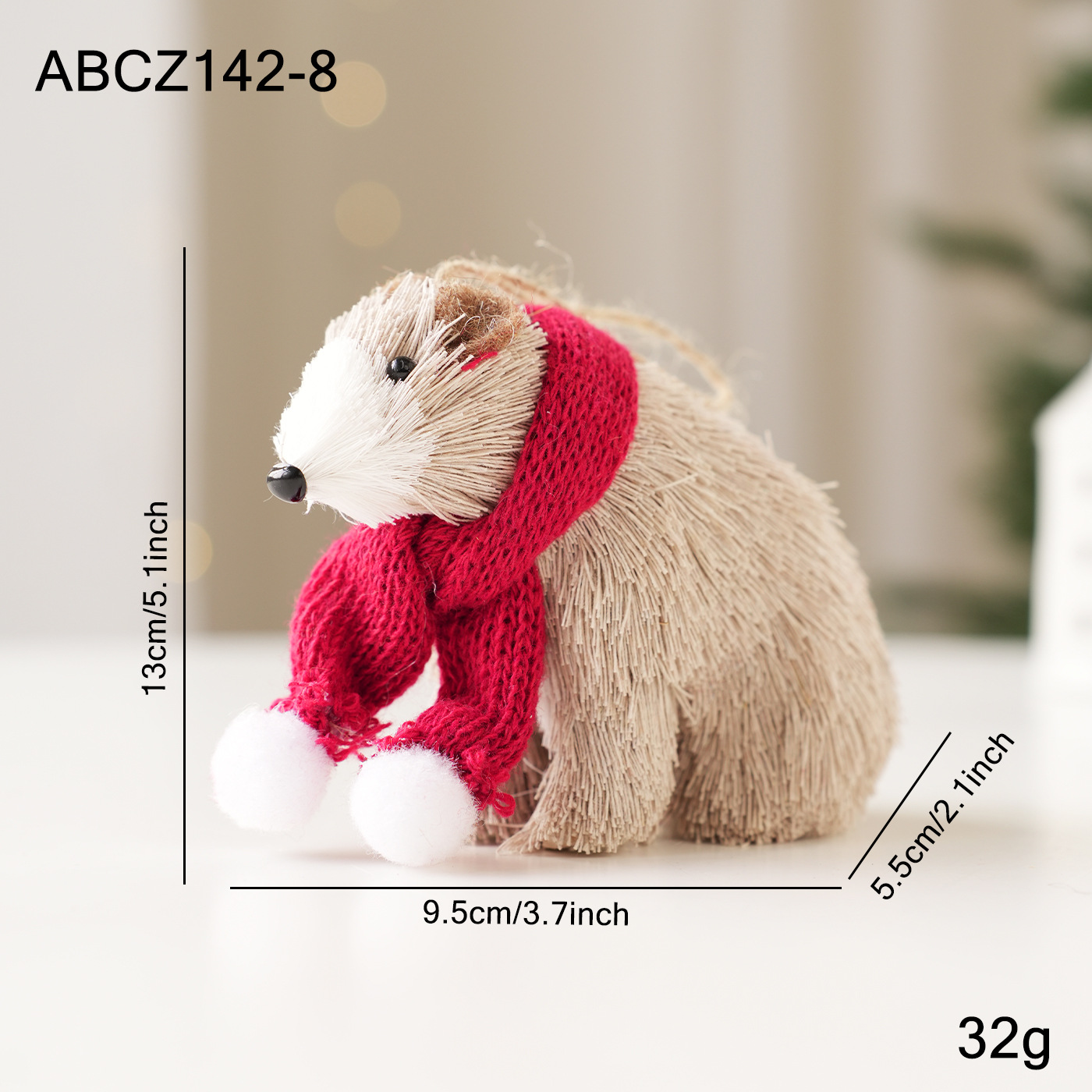Decoración de escritorio de Navidad transfronteriza espuma de paja osos ardilla muñeca muñeca muñeca decoración de Navidad