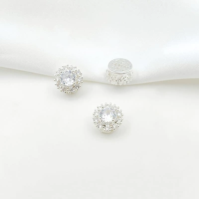 Zərgərlik ara hissələri: Handmade Double-Row Pearl Bracelet Beading - style-2-white-zirconium-115mm-pure-silver