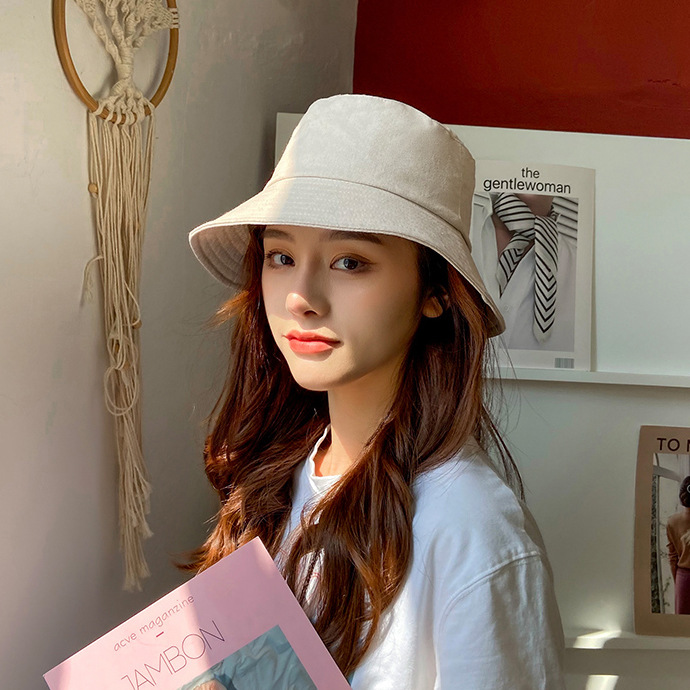 6cm deep brim-55% cotton-beige