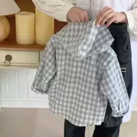 Осенний костюм для мальчика с цветочным принтом и капюшоном, рубашка, детская одежда