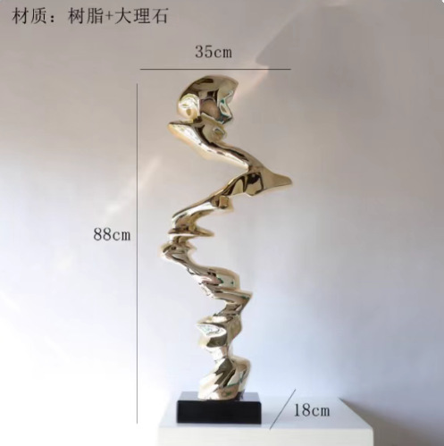 现代轻奢创意酒店大堂摆件会所玄关抽象客厅电视柜树脂雕塑艺术品|undefined