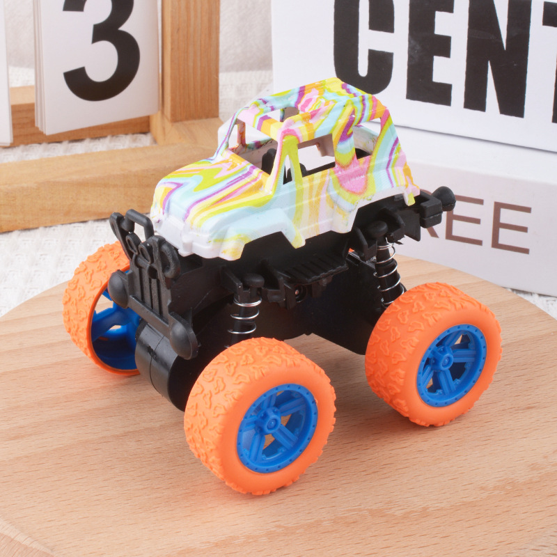 Inercia cuatro tracción graffiti coche todoterreno juguete coche de niños modelo de simulación coche de acrobacias de caída al por mayor