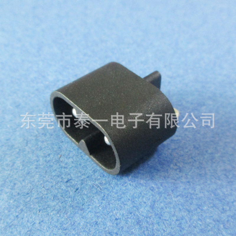 超薄款圆形8字尾充电接口19*10两芯实心铜焊板脚小8字插座LH-8-12