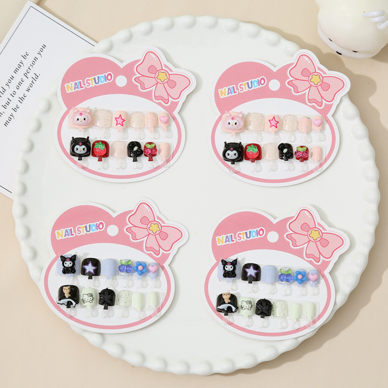 Cross-Border New Children's Nail Stickers, Cute Girls' Wearable Nails, Sweet Cartoon Removable, Non-Toxic and Odorless Nails Wholesale Cross-Border New Children's Nail Stickers, Cute Girls' Wearable Nails, Sweet Cartoon Removable, Non-Toxic and Odorless Nails Wholesale