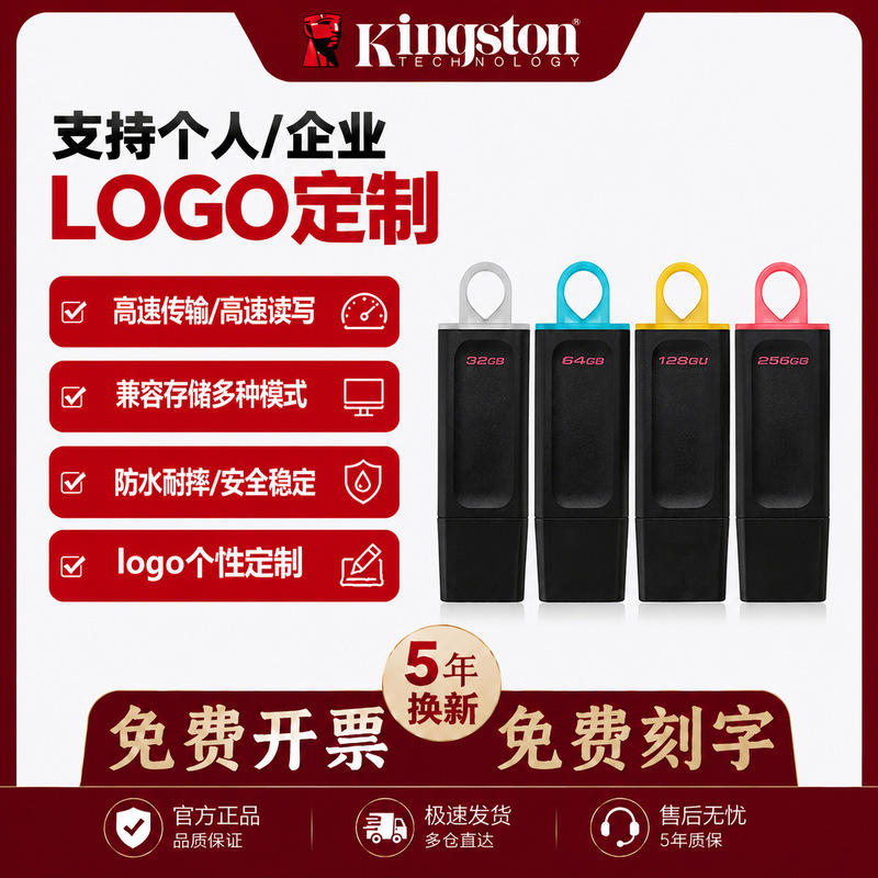 Kingston 64g 128g 256g USB Flash Drive Dtx Large Capacity USB Drive Compatible with High-Speed Usb3.2 for Office Use Wholesale