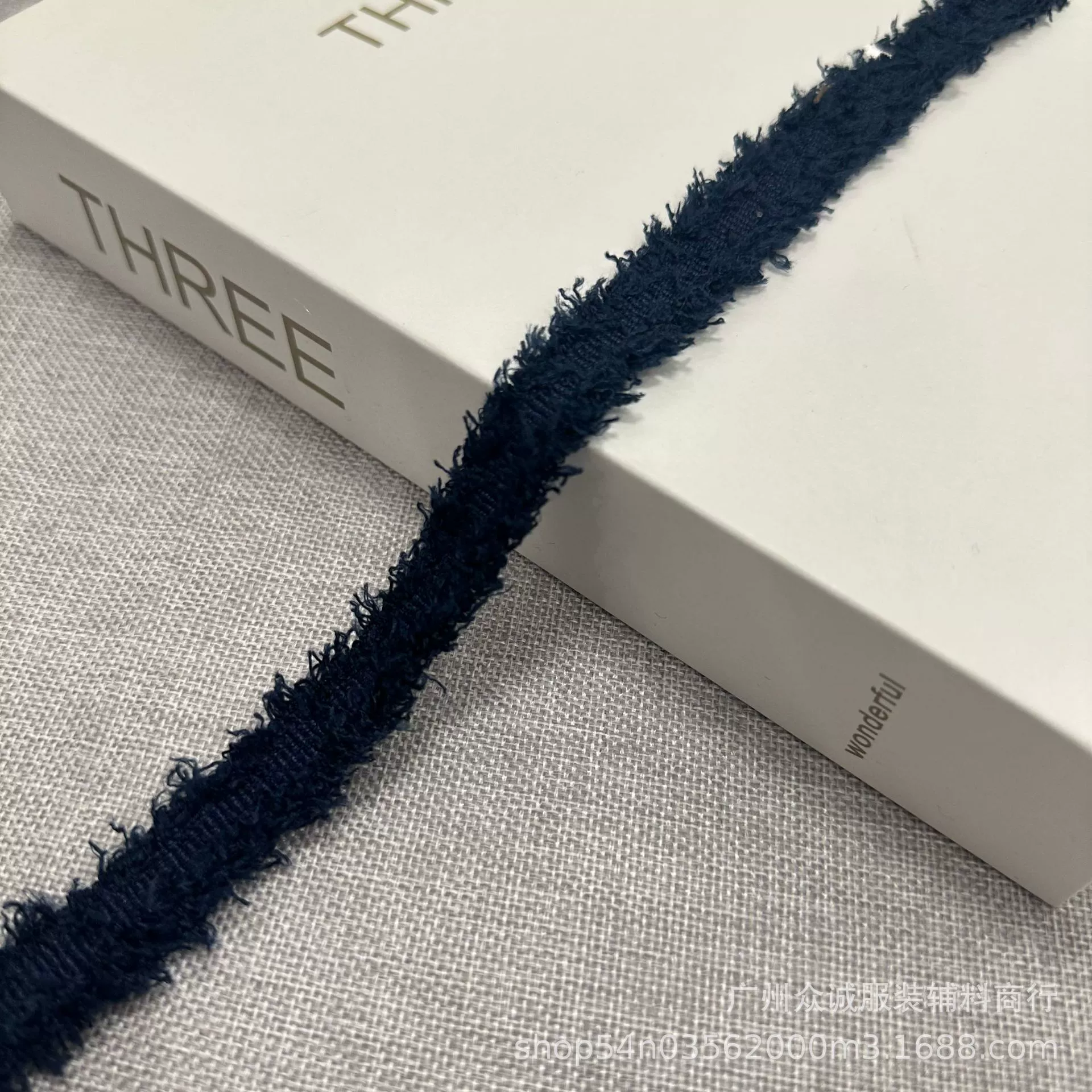 Демисезонный одно-сторонний двусторонний аксессуар, лента, 2 см, стиль Chanel, ручная работа