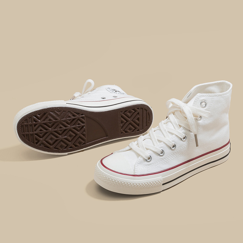 Retro clásico de la década de 1970 tres veces vulcanizado aceite brillante zapatos de lona de alto perfil para hombres y mujeres parejas de zapatos de skate de estudiantes versátiles