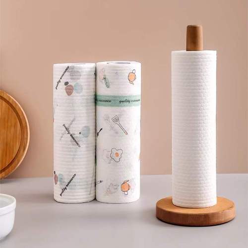 Kitchen disposable lazy rag thickened washable printed wet and dry cleaning dishwashing non-stick oil scouring pad