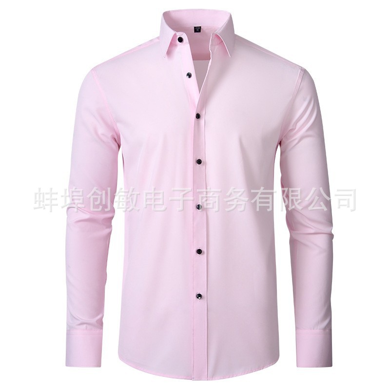 Camisa elástica transfronteriza de cuatro lados camisa de hombre sin planchar antiarrugas Amazon Comercio exterior simple negocio camisa delgada hombres