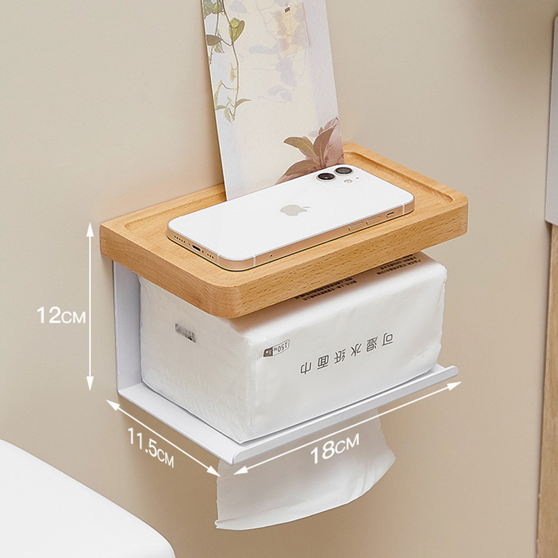 創意的な木のティッシュの棚は穴を開けないでトイレを引き出します。|undefined