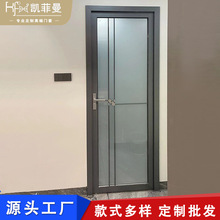 厕所卫生间门长虹玻璃门室内窄边铝合金平开门浴室门卫生间门