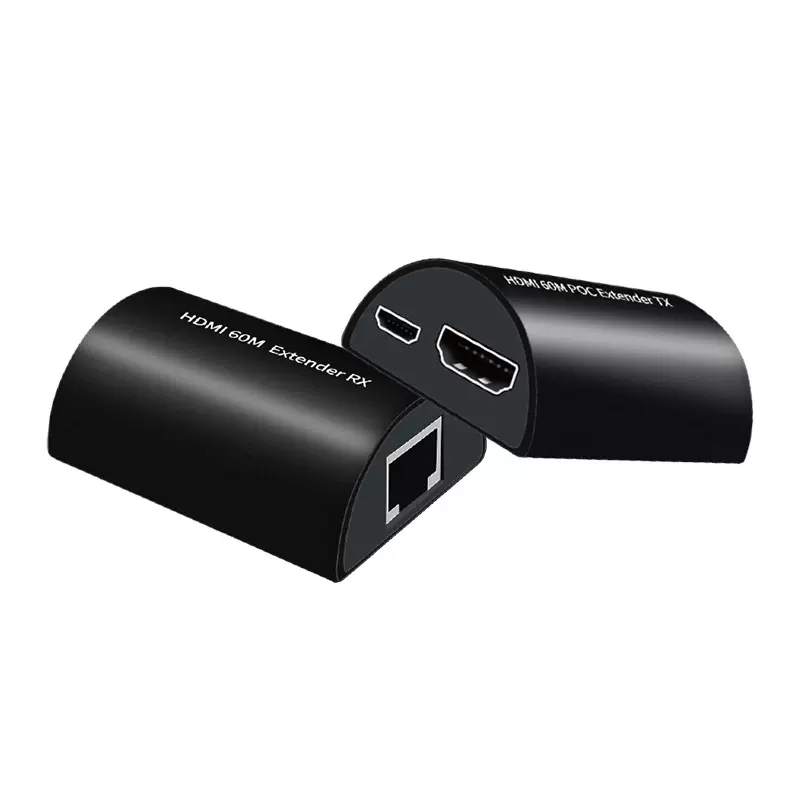 工厂直售HDMI网络延长器支持单边供电带POC功能迷你款60米延长器