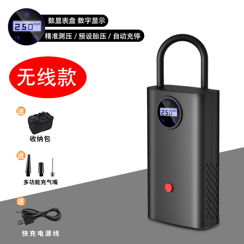 Coche bomba de aire inalámbrica bomba de neumático portátil coche motocicleta batería coche auto-neumático bomba de aire