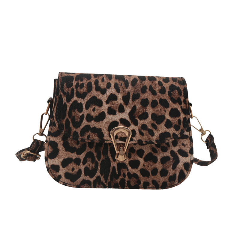 Bolsa de hombro de moda simple con bloqueo de leopardo otoño / invierno 2024 nuevo estilo coreano bolso cuadrado de aire extranjero bolso de silla de moda