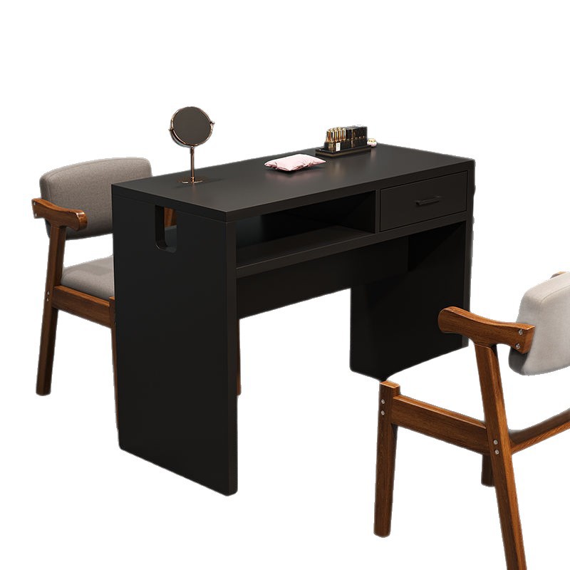 Upgraded Clip Light Hole Retro Manicure Table Modern Simple Single and Double Manicure Workbench Drawer Storage Double Layer Thickened