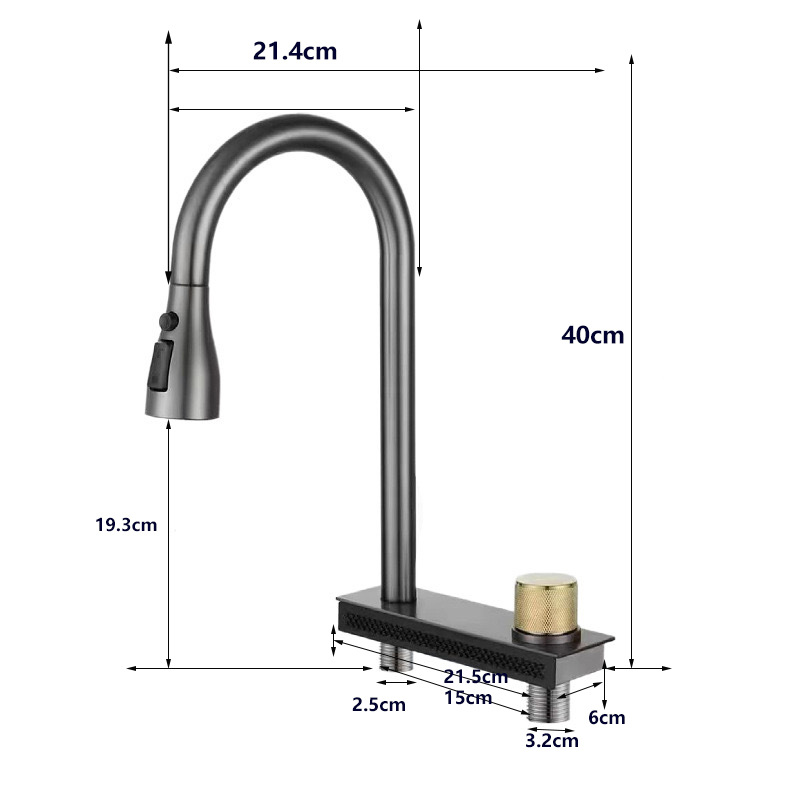 Grifos de extracción de agua de cascada de lluvia volante Grifos de fregadero de cocina Grifos de acero inoxidable Grifos de lavabo de verduras