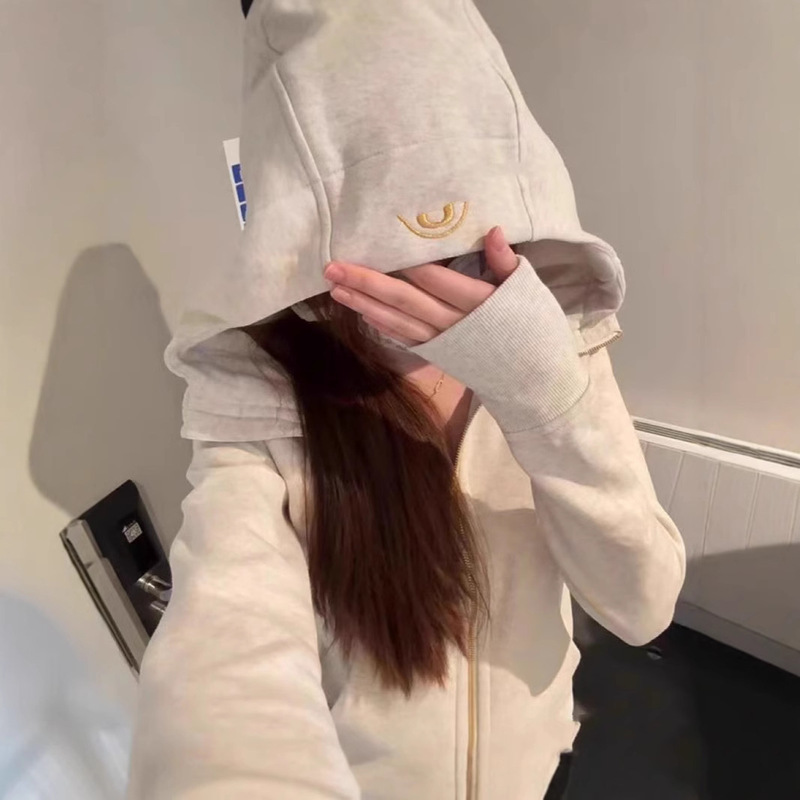 In-Stock Lu Brand Same Style Sweatshirt Autumn and Winter Scuba Jacket Slim Fit Popular Hooded Fleece Cardigan Women's Long Style