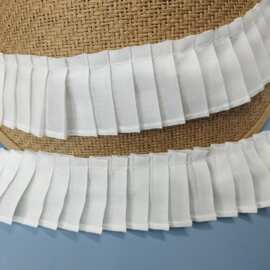 4CM百褶花边风琴压褶涤棉面料服装袖口领子花边装饰辅料