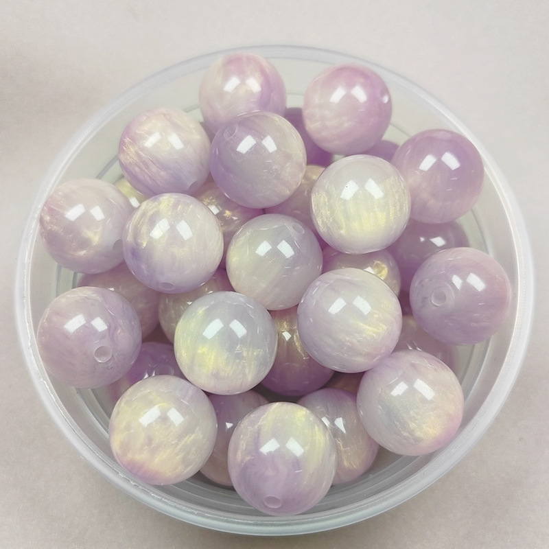 Resin Imitation Tiger Eye Stone Cloud Beads Colored Light Fine Sparkling 16mm Straight Hole Loose Beads DIY Bracelet Buddha Beads Bead Accessories
