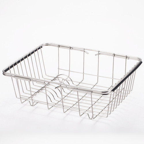 Stainless steel drain basket retractable pool drain rack drain dish rack fruit and vegetable basket vegetable basket sink storage rack