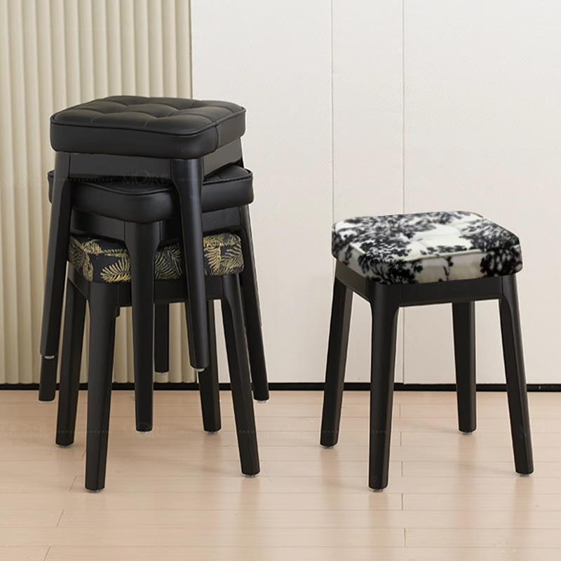 Taburetes de bolsillo suave taburetes de comedor caseros taburetes cuadrados taburetes de almacenamiento taburetes de baño taburetes de sofá de cuatro patas se pueden apilar taburetes modernos y simples