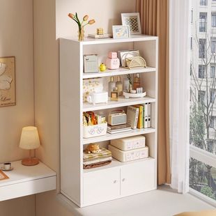 Bookcase Bay Window Simple Multi-layer Wall Storage Cabinet for Living Room and Bedroom Household Bookshelf Floor Storage Rack Cabinet
