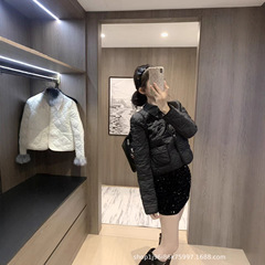 设计感24秋季新款气质设计感菱形格夹棉减龄女时尚外套棉服简约