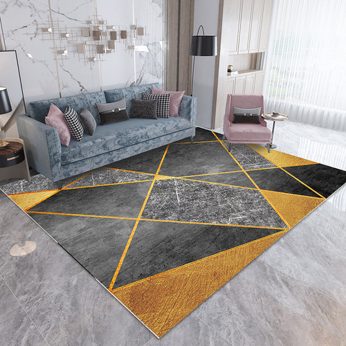 Nordic light luxury rug for bedroom bed side rug geometric living room coffee table pad office patchwork area rug in Instagram style